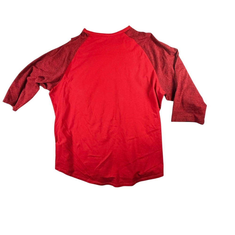 Jordan T-Shirt Mens 2XL Red Elephant Print Raglan 3/4 Sleeve 834536-687 - Picture 2 of 9
